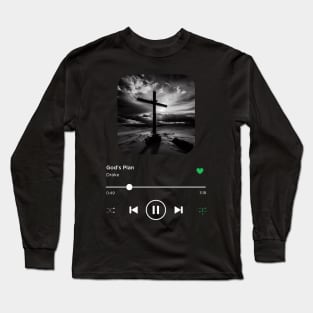 God's Plan, Drake, Music Playing On Loop, Alternative Album Cover Long Sleeve T-Shirt